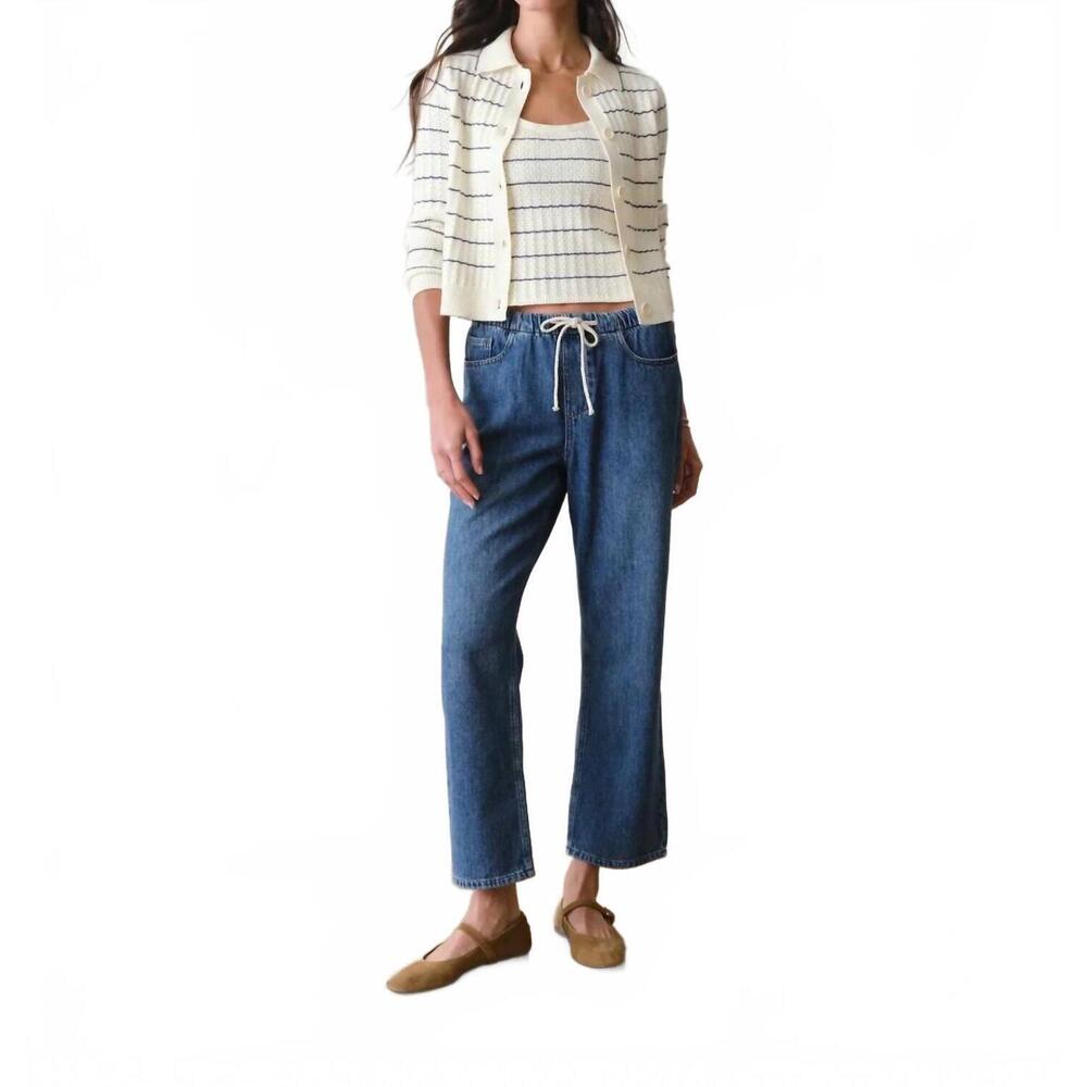 NEW MARINE LAYER ella straight leg pants in medium wash - Picture 1 of 8